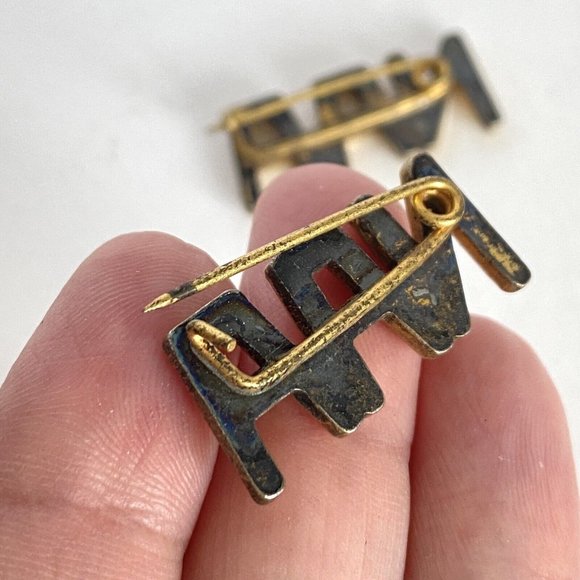 Rare NAA National Aeronautic Association Brass Collar Insignia Vintage Set Of 2 - Picture 5 of 5